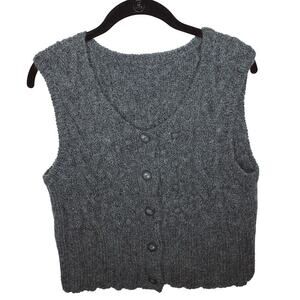 Cableknit Bobble Sweater Vest Handmade Academia Fisherman Cottagecore Medium